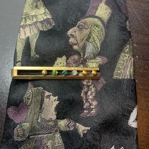 Anson Vintage Tie Clip w/ Multicolor Glass Stones